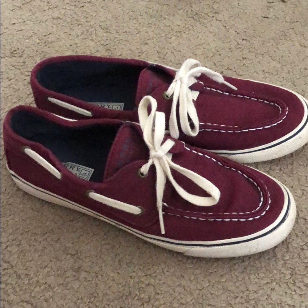 Burgundy Sperry Boat Shoes
